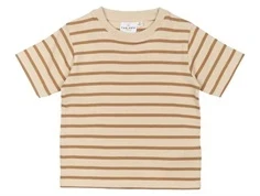 Lysbrun og råhvid stribet t-shirt fra The New Siblings TNST6211 indian tan striped